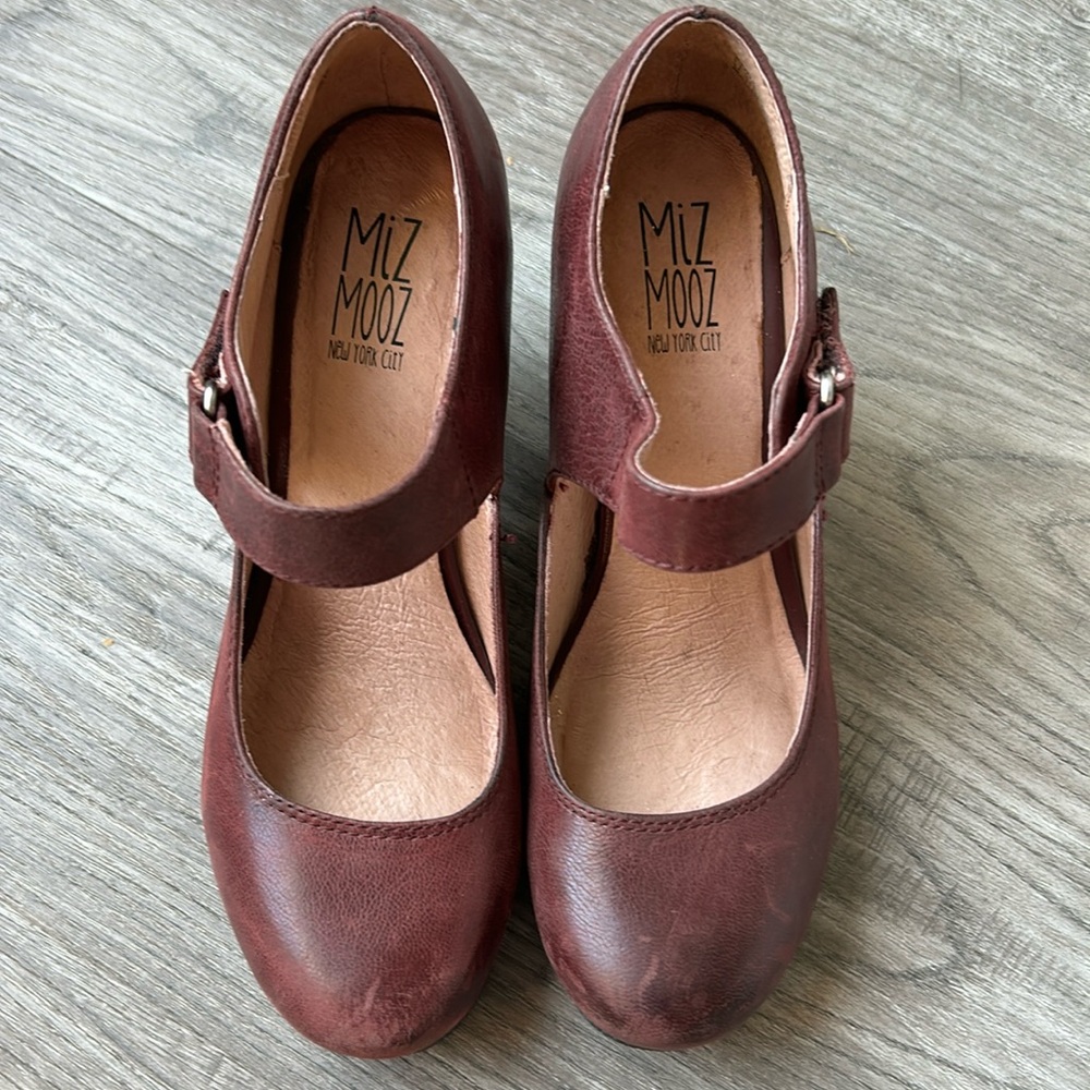 Miz Mooz New York City Mary Jane Kora leather heeled shoe size 7